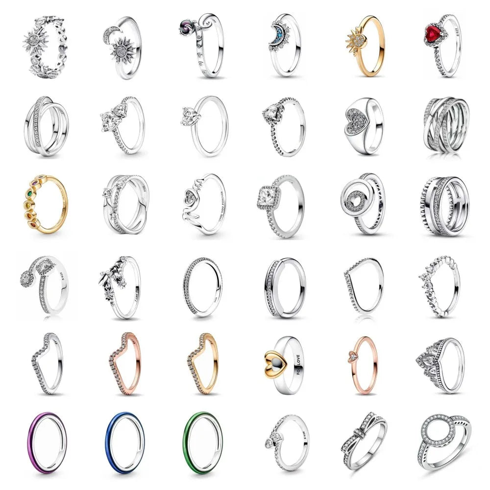 Sun Moon Flower Rings